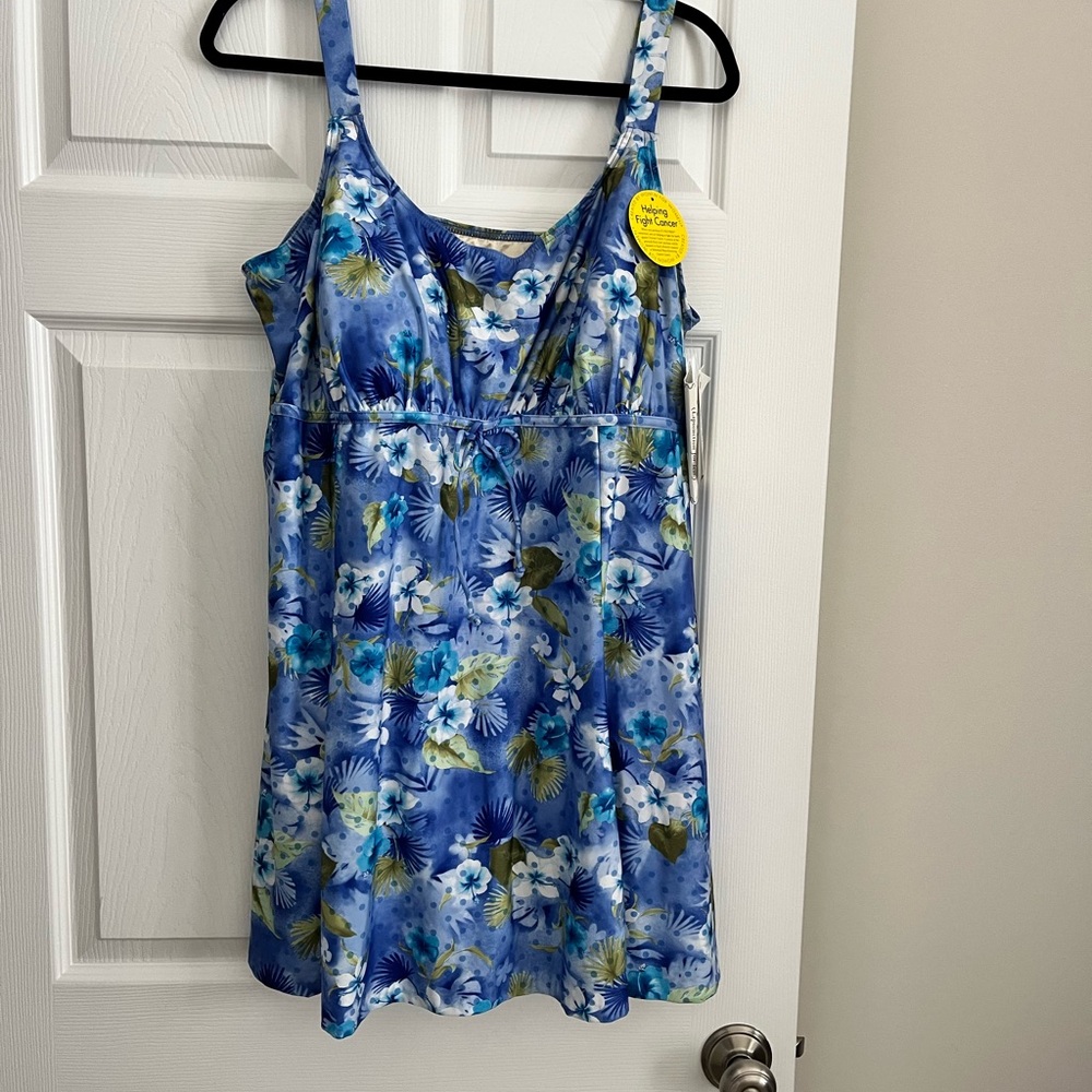 Floral Blue Sleeveless Dress